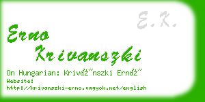 erno krivanszki business card